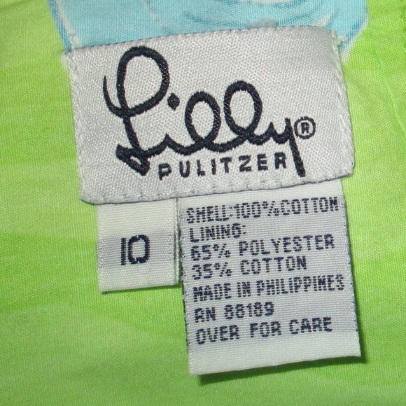 Lilly Pulitzer Skort, Girls Size 10, Green w/Blues - Picture 2 of 4